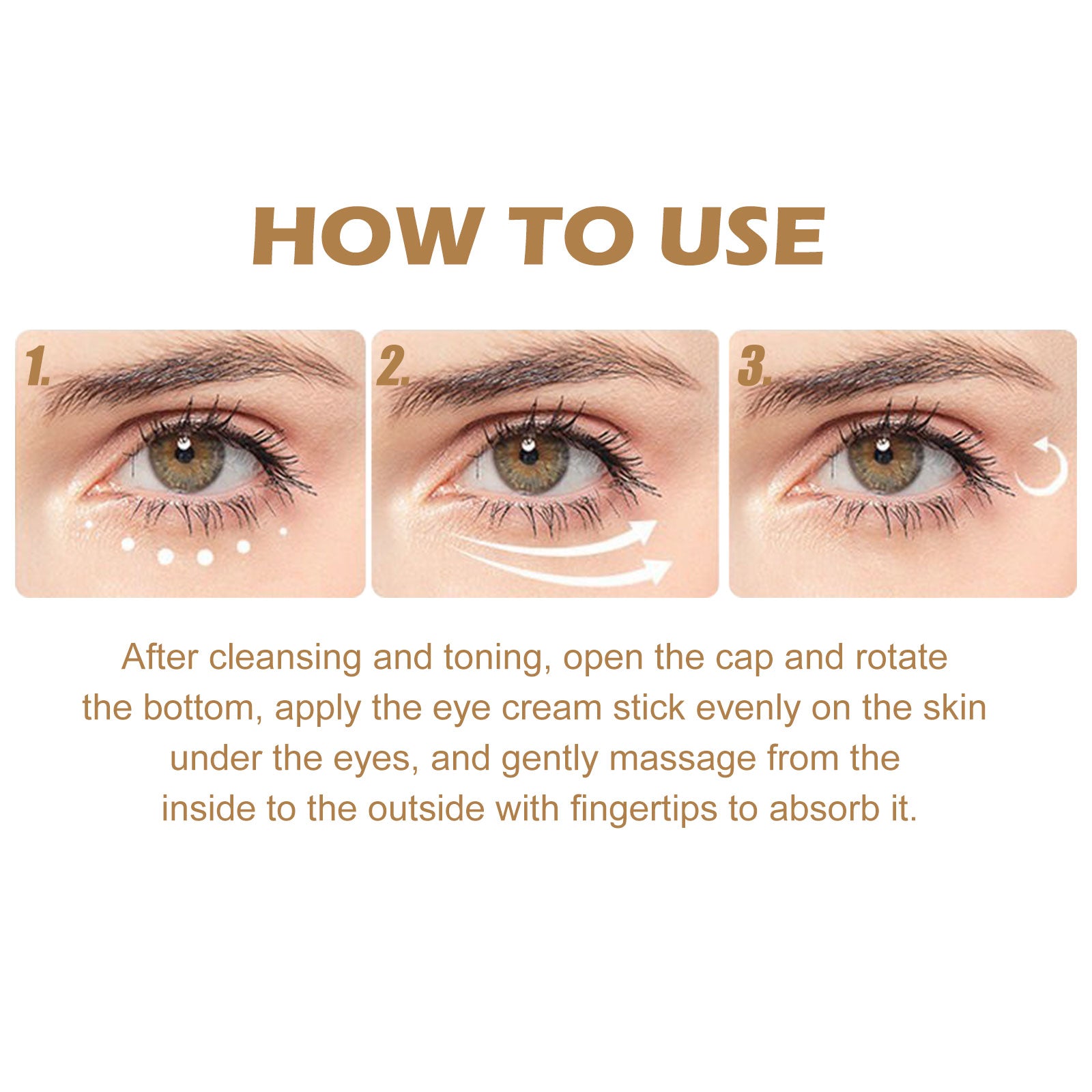 Retinol Eye Cream Stick Reduces Eye Bags, Dark Circles And Wrinkles, Moisturizes And Tightenes The Skin Around The Eyes