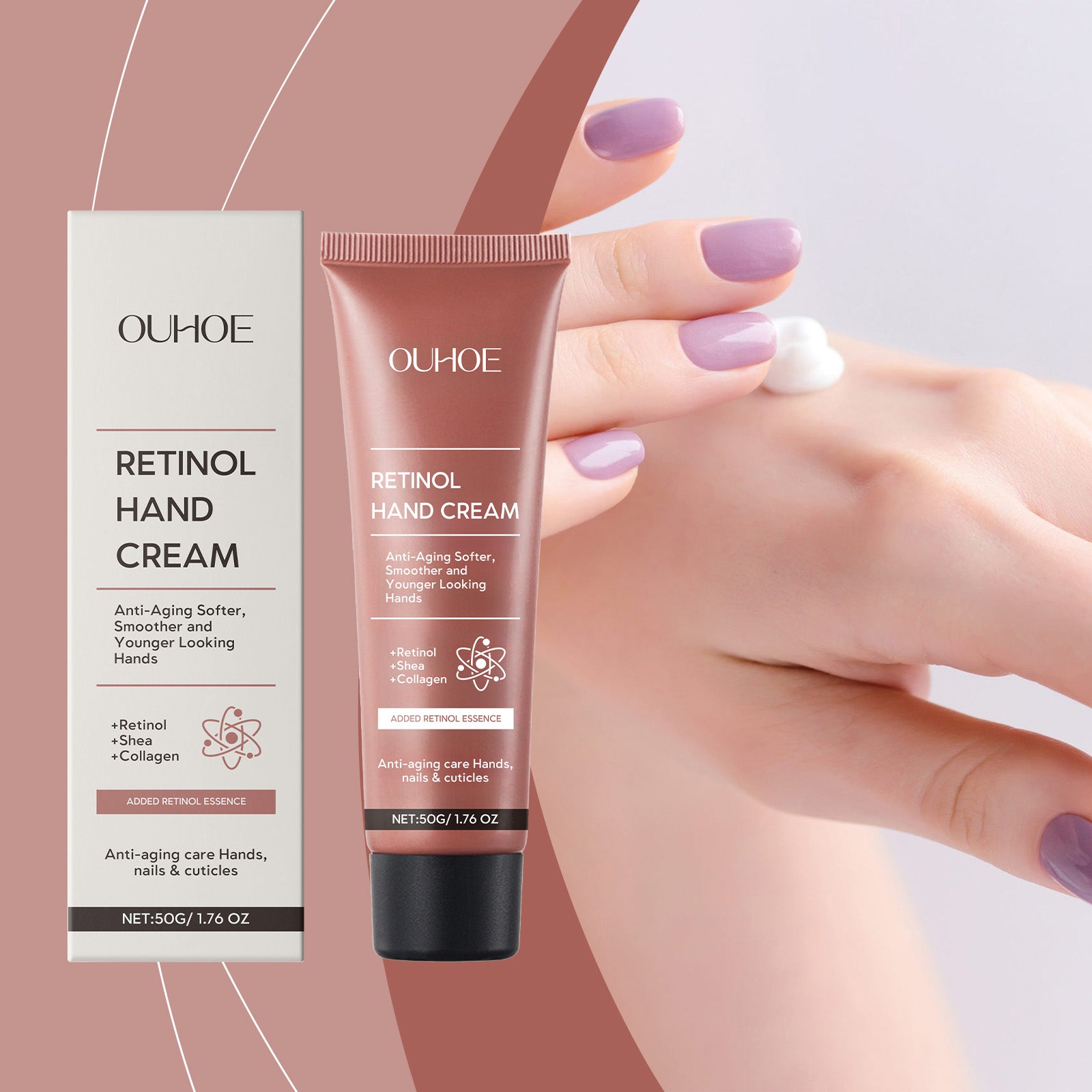 OUHOE Retinol Moisturizing Hand Cream, Shea Butter Moisturizes Fine Lines And Improves Dryness