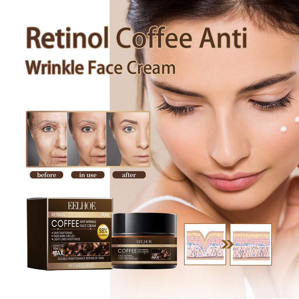 Retinol Coffee Anti Wrinkle Face Cream, Repair Damaged Skin Reduce The Wrinkle Defects Soft Cream