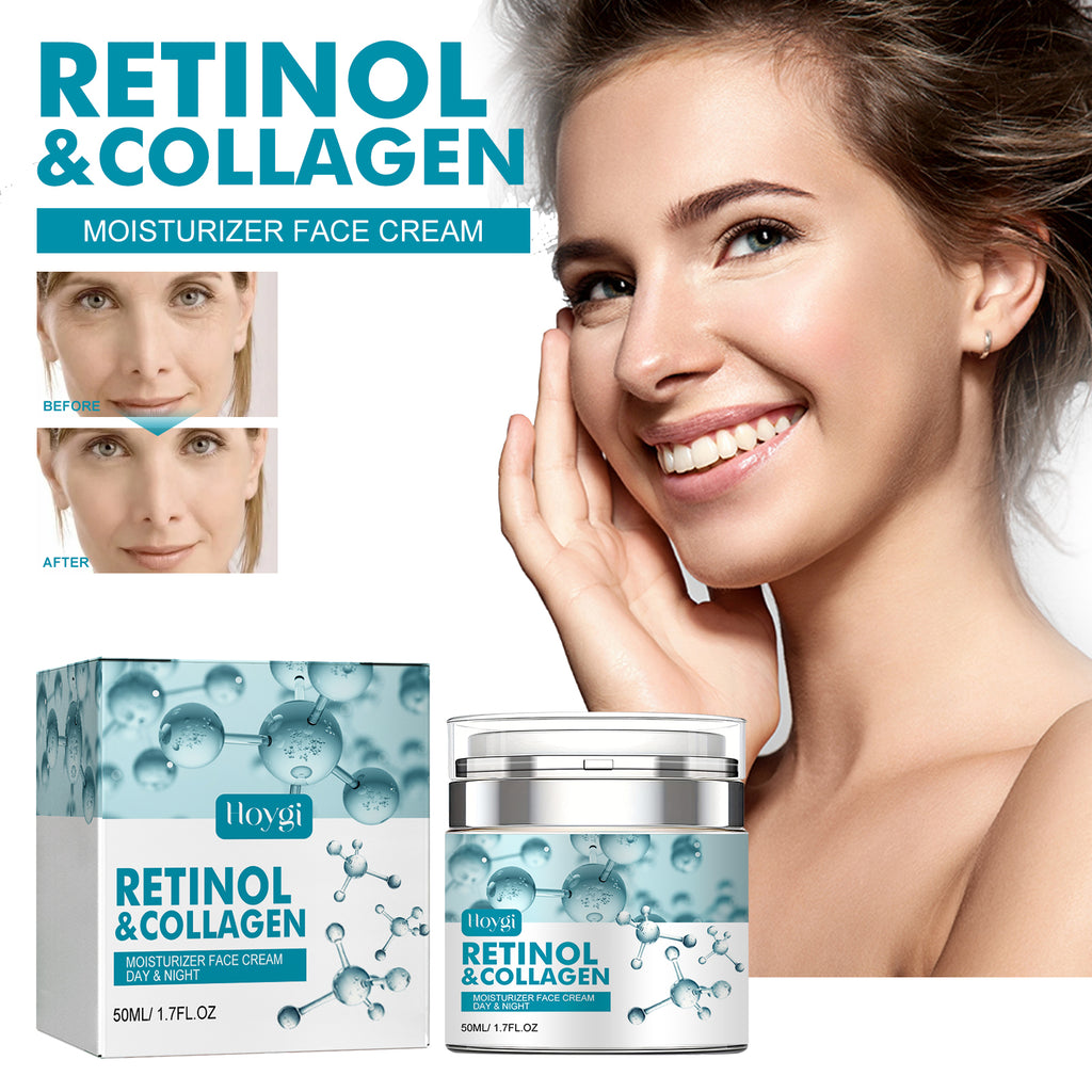 Retinol & Collagen Moisturizer Face Cream,Hydrating Brightening Elastic Firming And Smoothing Fine Lines Anti-Aging Retinol Cream