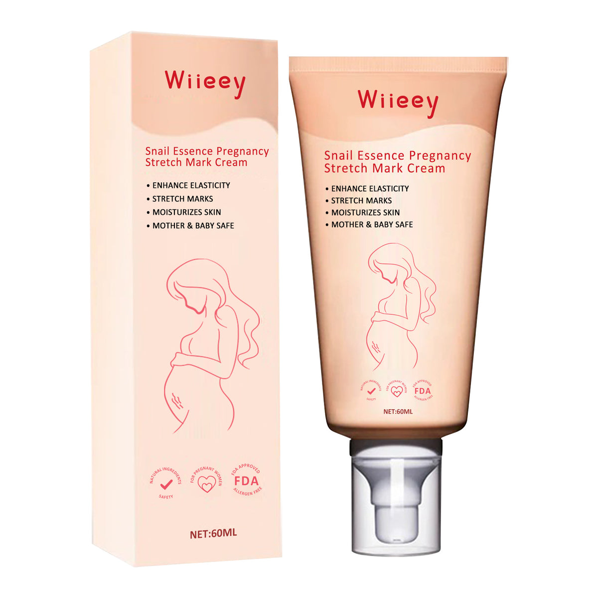 Snail Essence Pregnancy Stretch Mark Cream, Firming Skin Repair Lighten Postpartum Pregnancy Marks And Gestational Fat Smoothing Cream